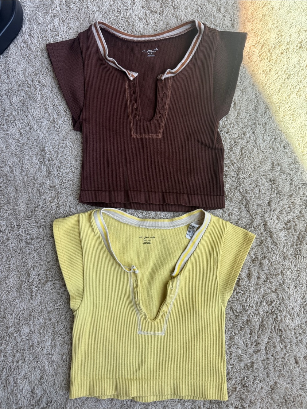 Urban Outfitters Crop Top Brown & Yellow